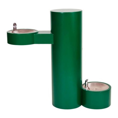 Acorn Controls Murdock Barrier Free Pedestal Mounted Outdoor Drinking Fountain W/ Pet Fountain - Round GRJ85-PF